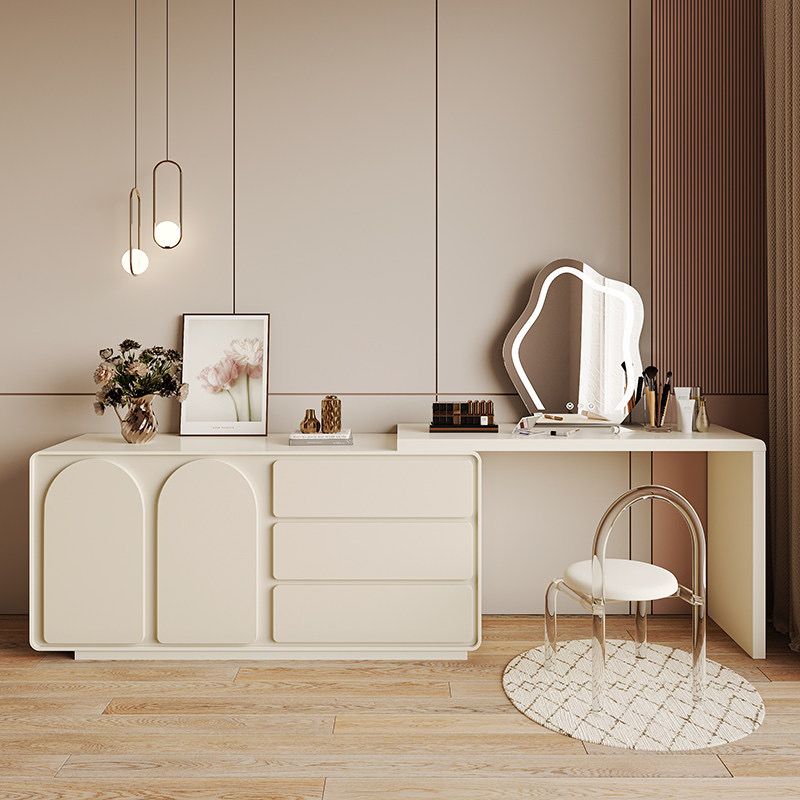 VERA wood dresser table set (including chair and LED Mirror) - SHAGHAF HOME