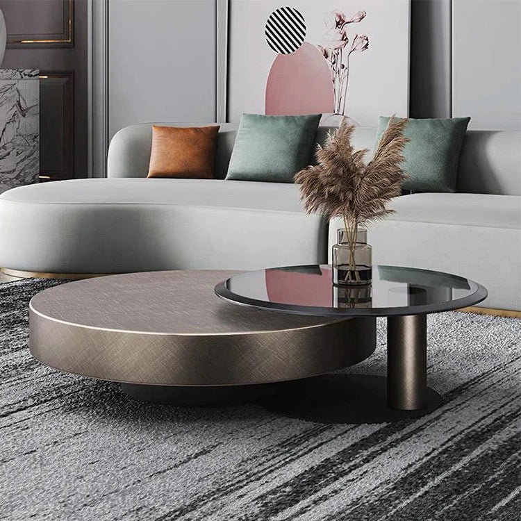 Viarona round coffee table set - SHAGHAF HOME