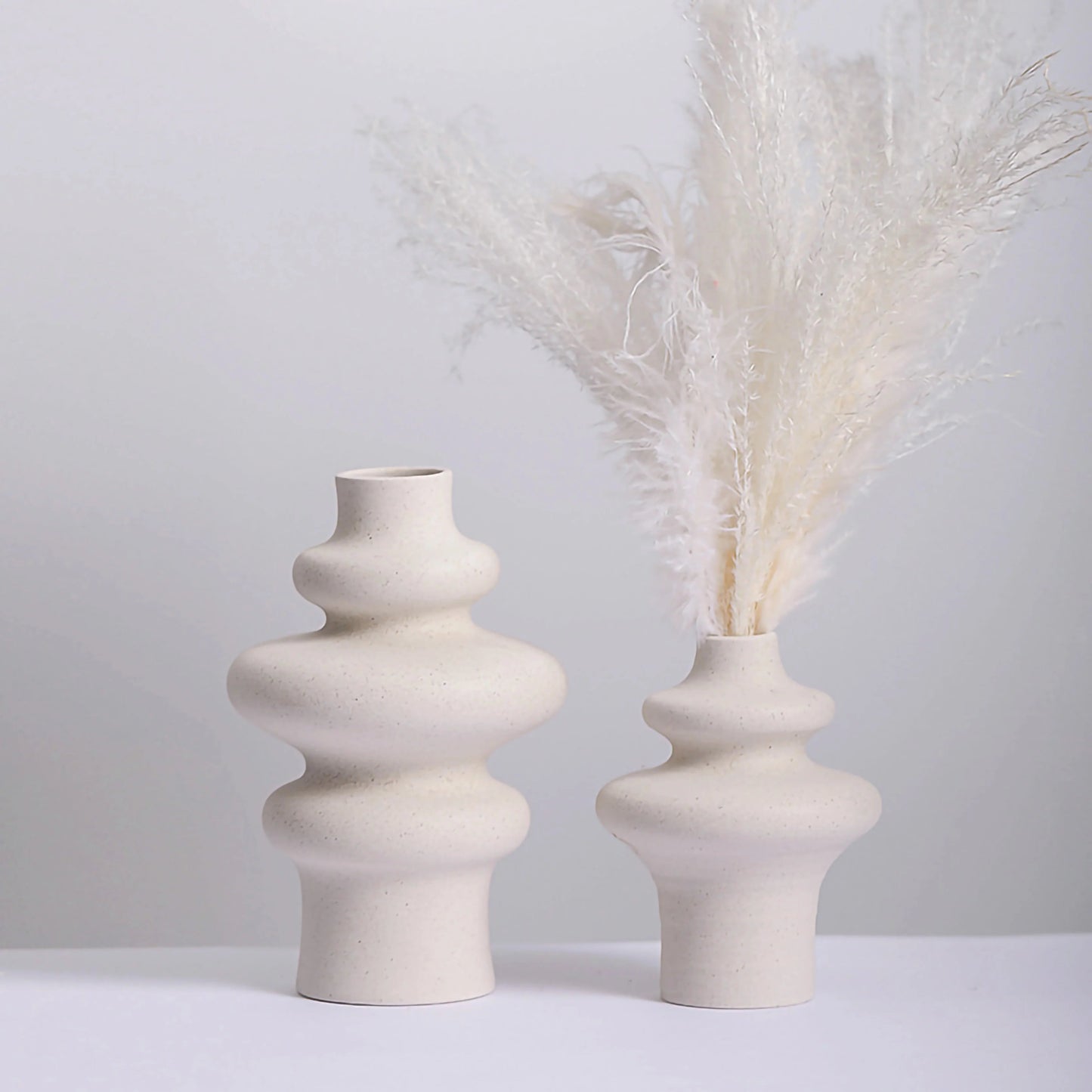 Wavy ruffle ceramic vases set ( 2 vases ) - SHAGHAF HOME