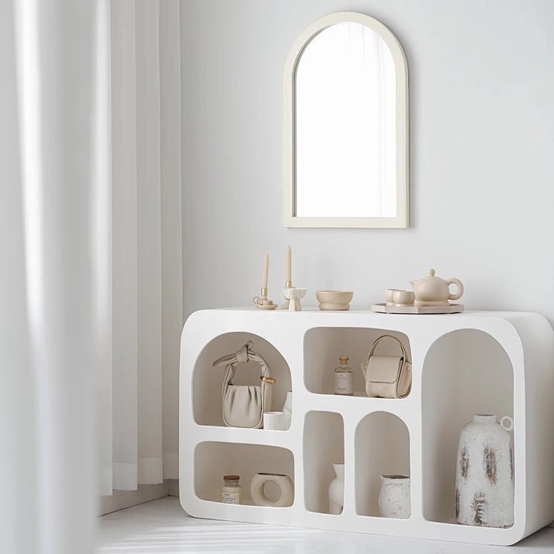 White arch Arched display cabinet - SHAGHAF HOME