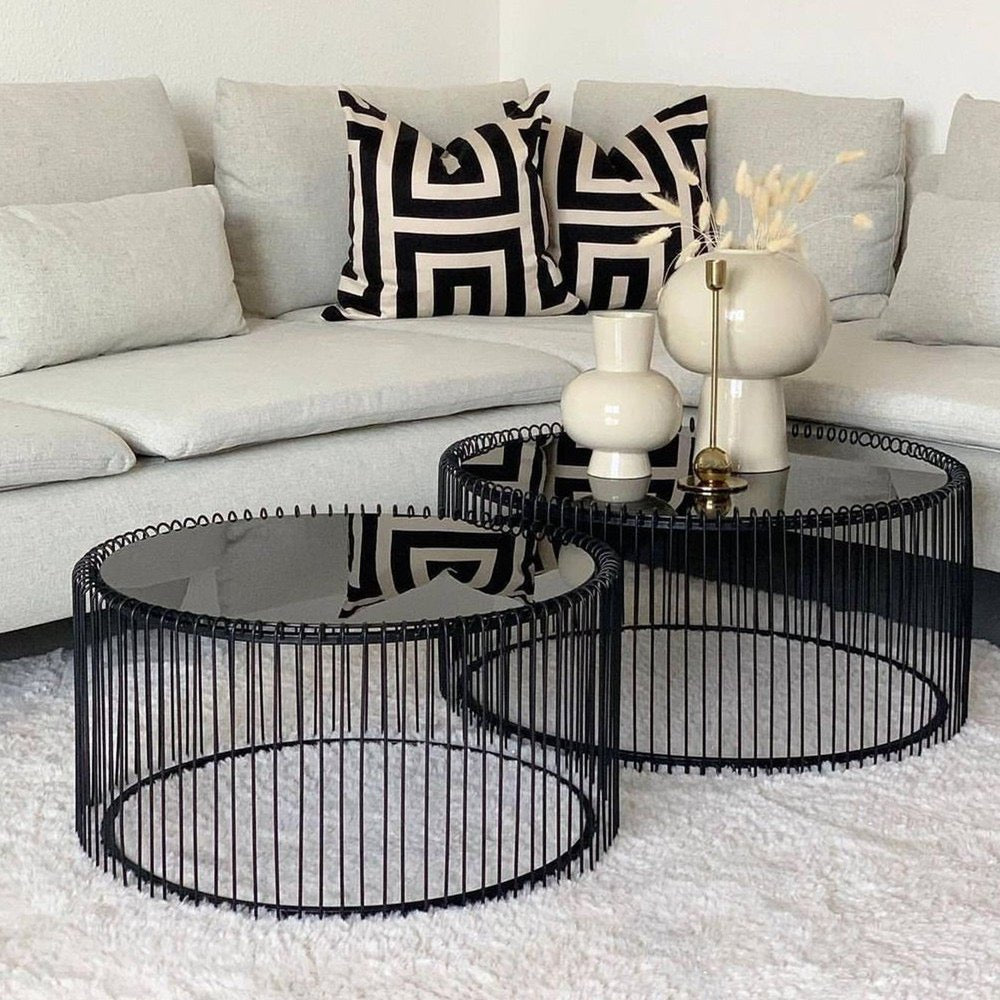 Wire black Coffee table set - SHAGHAF HOME
