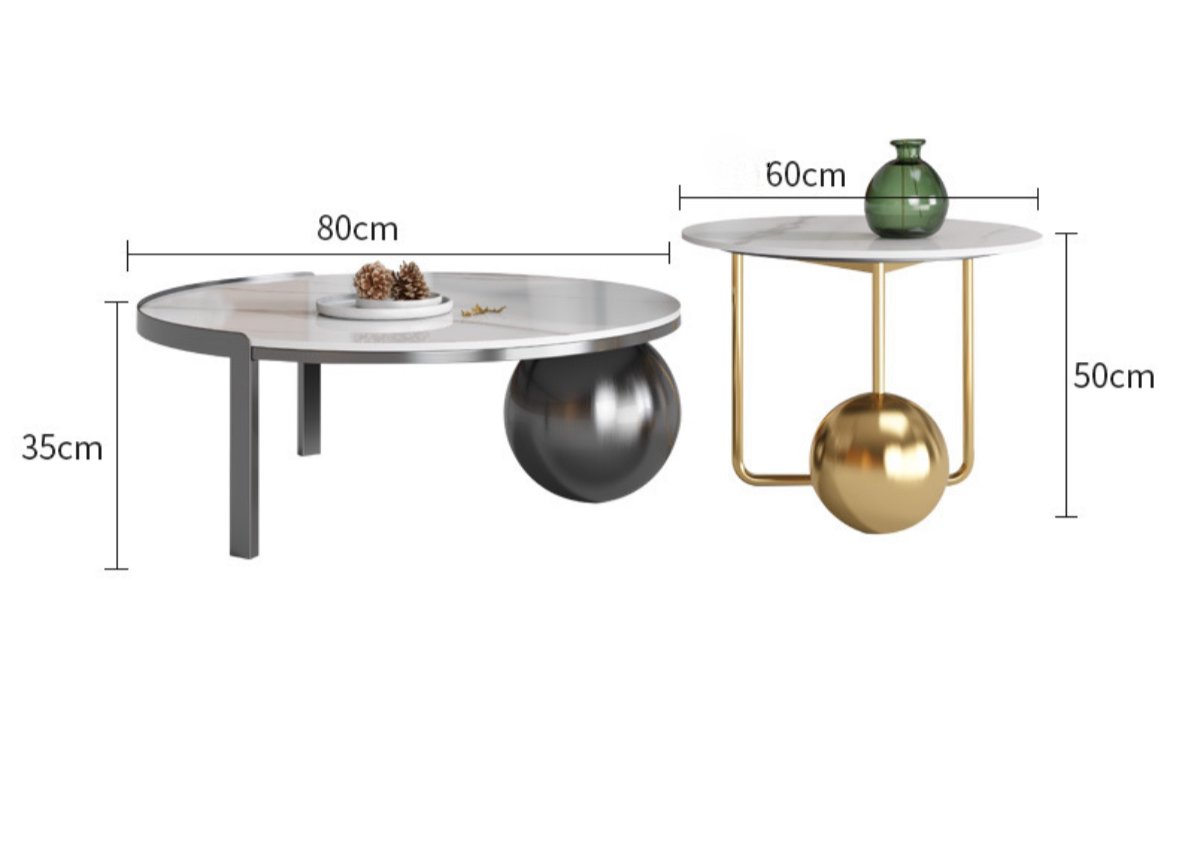 ZU luxury black and gold coffee table set - SHAGHAF HOME